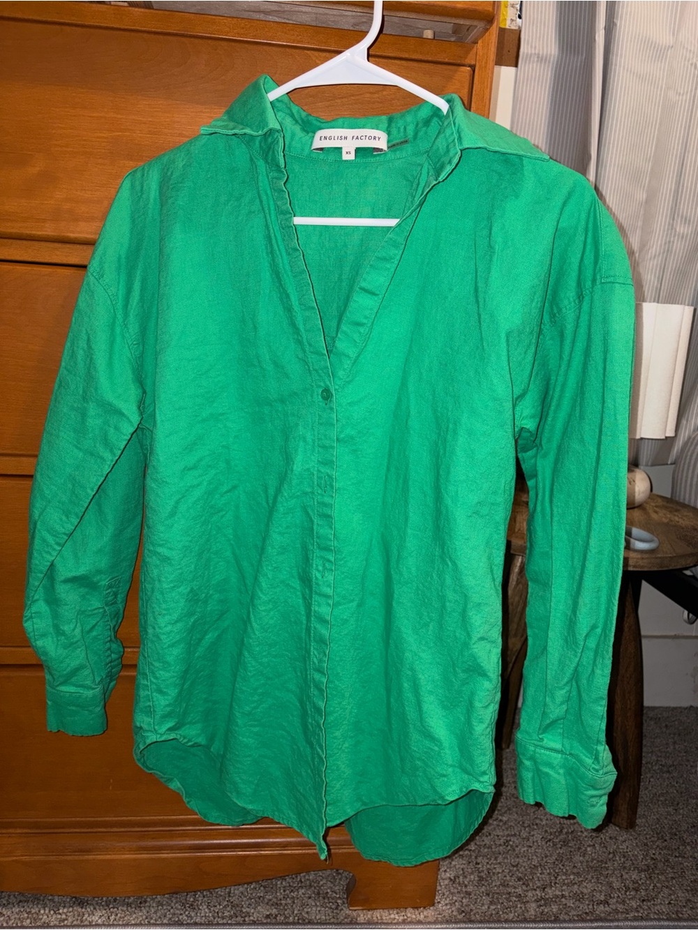English Factory Women’s Green Button-Front Shirt